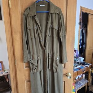 LACAUSA Tencil Army Green long coat